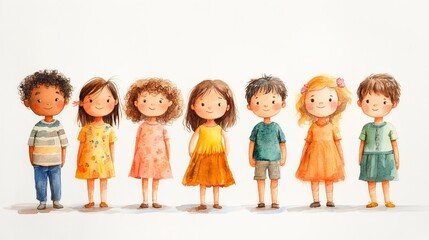 Joyful Gathering of Diverse Children in Spring