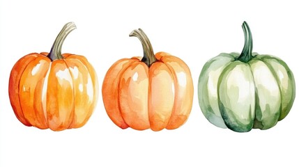 Obraz premium Hand painted watercolor pumpkin suitable for wedding invitations cards printed stickers holiday decor scrapbooking and embroidery