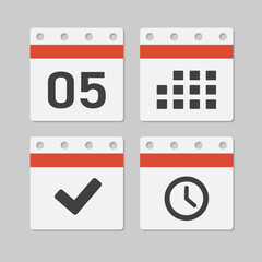 Icon page calendar - 5 day, agenda, timer, done