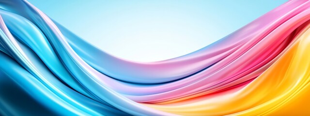  A blue, yellow, and pink wave with a light blue sky overhead