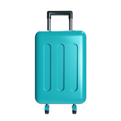 a 3d blue travel suitcase with handlebar icon