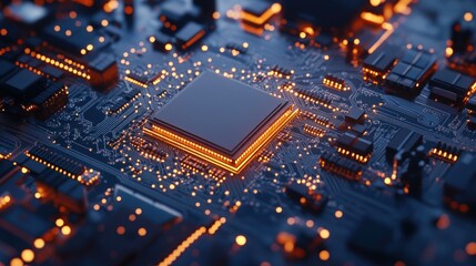 Obraz premium Closeup of a Processor Chip