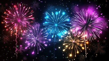 Fototapeta premium Vibrant Fireworks Display