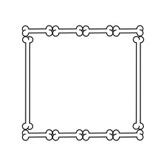 linear design of bones frame for halloween in black color with transparent background