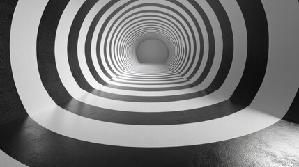 Obraz premium Abstract Black and White Tunnel
