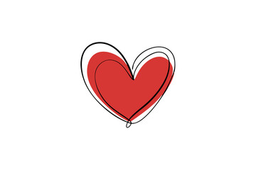 A red heart with abstract, overlapping lines © Joanna Redesiuk