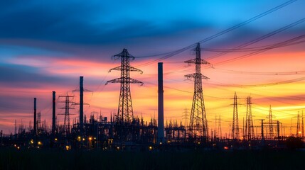 A city skyline with a network of lights and a few clouds in the sky. The lights are connected to each other, creating a sense of unity and interconnectedness. Scene is one of modernity