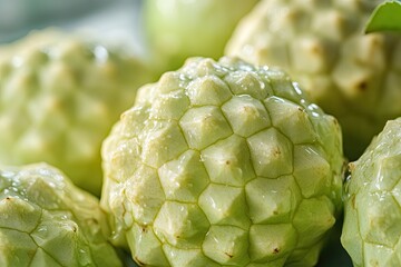 Fototapeta premium Close up Custard Apples and Water Droplets