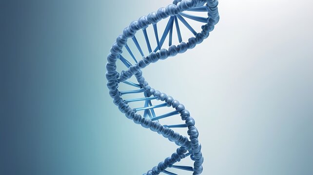 blue dna chromosome on blue background 