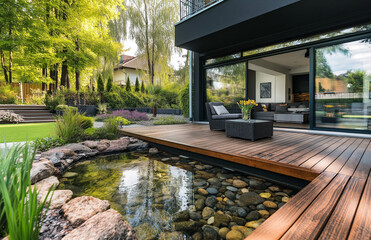 The Back Yard Reimagined as a Harmonious Extension of the Home, Where Modern Design and Natural Beauty Come Together to Create a Space That Is Both Serene and Stimulating