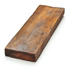 Fototapeta premium A long wooden plank is shown on a white background