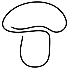 Mushroom. This vector icon represents a mushroom and can be used in various design projects related to nature, plants, or themes involving the mushroom.