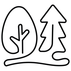 Forest Trees. This vector icon represents a forest trees and can be used in various design projects related to nature, plants, or themes involving the forest trees.