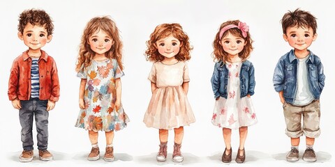 Joyful Gathering of Diverse Children in Spring