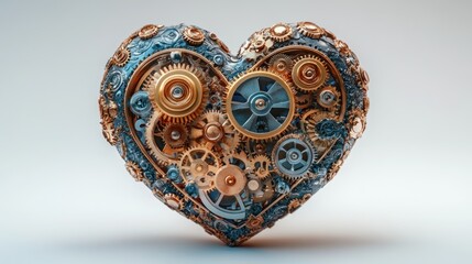 Fototapeta premium Mechanical Heart: A Symbol of Love and Innovation