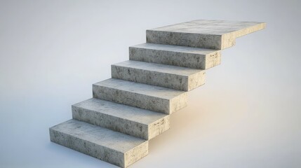 Concrete stairs leading up to a white background.