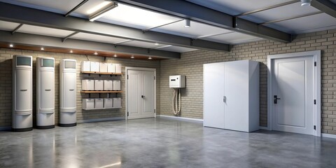 Electric energy storage system for home garage , renewable energy, power supply