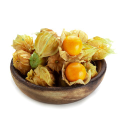 Cape Gooseberry, Physalis fruit or golden berry isolated over white background
