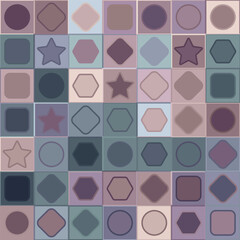 Seamless pattern of geometric shapes. Color template for creative design, covers, posters, banners, clothing, interior, wallpaper and design ideas