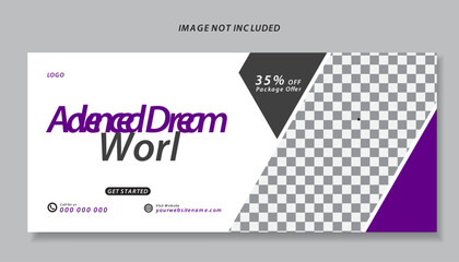 Travel Facebook cover design template, Realistic travel twitter header, Flat design travel agency template

