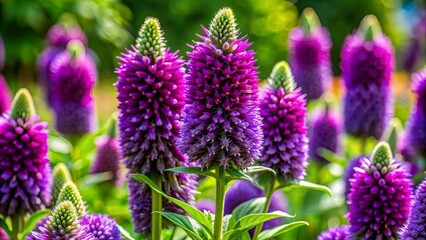 Obraz premium Exotic Moldavian dragonhead plant with vibrant purple flowers blooming in garden, Moldavian dragonhead, plant, exotic, flowers