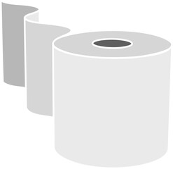 Toilet paper roll or tube icon design, template for wc. Bathroom hygiene icons, kitchen cleaning towel. Blank soft scroll product.