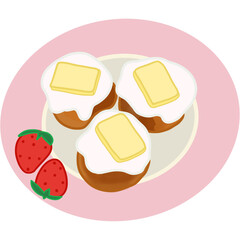 Cute dessert, foods, breakfast