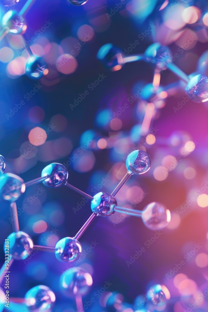 Poster a detailed view of a group of colorful bubbles