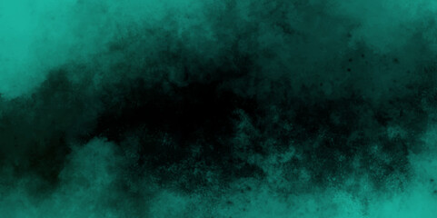 abstract cloud and vapor texture background. Black and Green smoke aquarelle smudge illustration smooth grungy smokey light pastel colors ink glow. Teal color powder explosion .	
