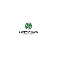 S leaf logo design Nature green leaf symbol