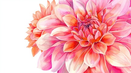 Obraz premium Vibrant pink dahlia blossom, showcasing intricate petals and soft hues, perfect for adding a touch of nature's beauty to any design.