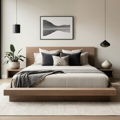 Living room with bed