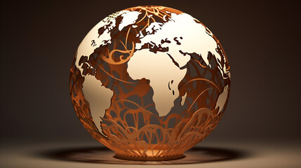 paper crafting style world map