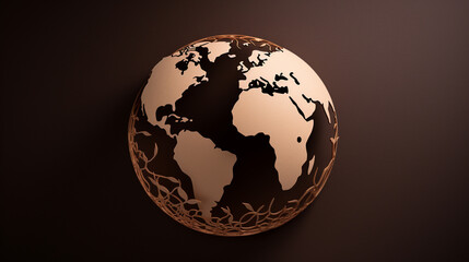Obraz premium paper crafting style world map
