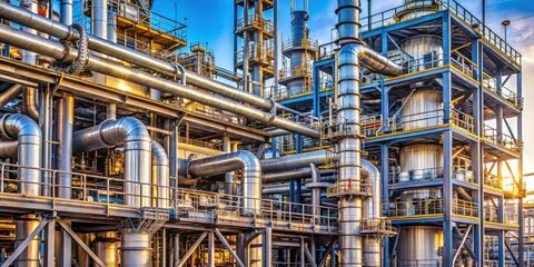 Close-up of intricate ethylene cooling system with advanced petrochemical process components , ethylene