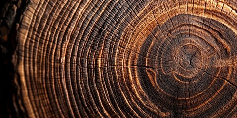Naklejka premium Close-up of Tree Rings from Ancient Tree