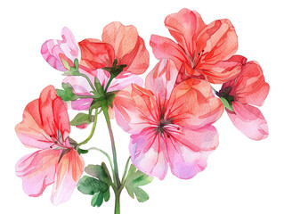 Beautiful watercolor illustration of delicate pink flowers, perfect for nature-themed projects and designs.