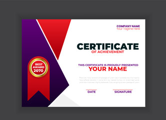 Modern and creative Business Certificate with Red Shapes template designModern and creative Business Certificate with Red Shapes template design Moder and creative Business Certificate with Red Shapes