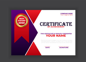 Modern and creative Business Certificate with Red Shapes template designModern and creative Business Certificate with Red Shapes template design Moder and creative Business Certificate with Red Shapes