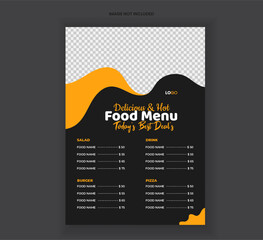 Modern Delicious Food Menu Design Restaurant Food Menu Food Flyer Design
