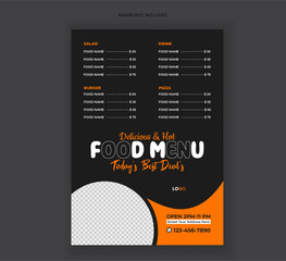 Modern Delicious Food Menu Design Restaurant Food Menu Food Flyer Design
