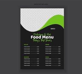 Modern Delicious Food Menu Design Restaurant Food Menu Food Flyer Design
