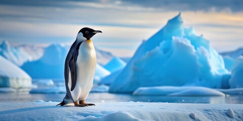 of a penguin exploring the Arctic on World Penguin Day, penguin, Arctic, World Penguin Day, cold, snowy, ice, wildlife