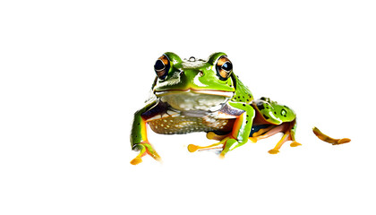 Obraz premium frog Splashes on a white isolated background. Generative AI.