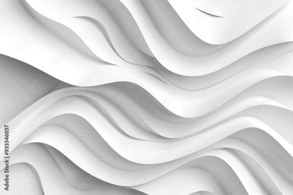 Poster abstract design featuring wavy lines on a white background