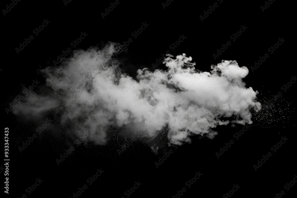 Poster a black and white image of a cloud of smoke, great for use in editorial or creative contexts