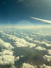 Fototapeta premium Czechia Sky view from airplane