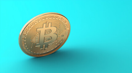 Bitcoin on blue background