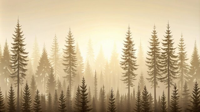 Cream backdrop with tall pine trees abstract background , pine trees, abstract, cream, backdrop, tall,nature, forest