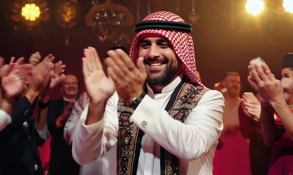 Moroccan Man Applauding at Live Performance